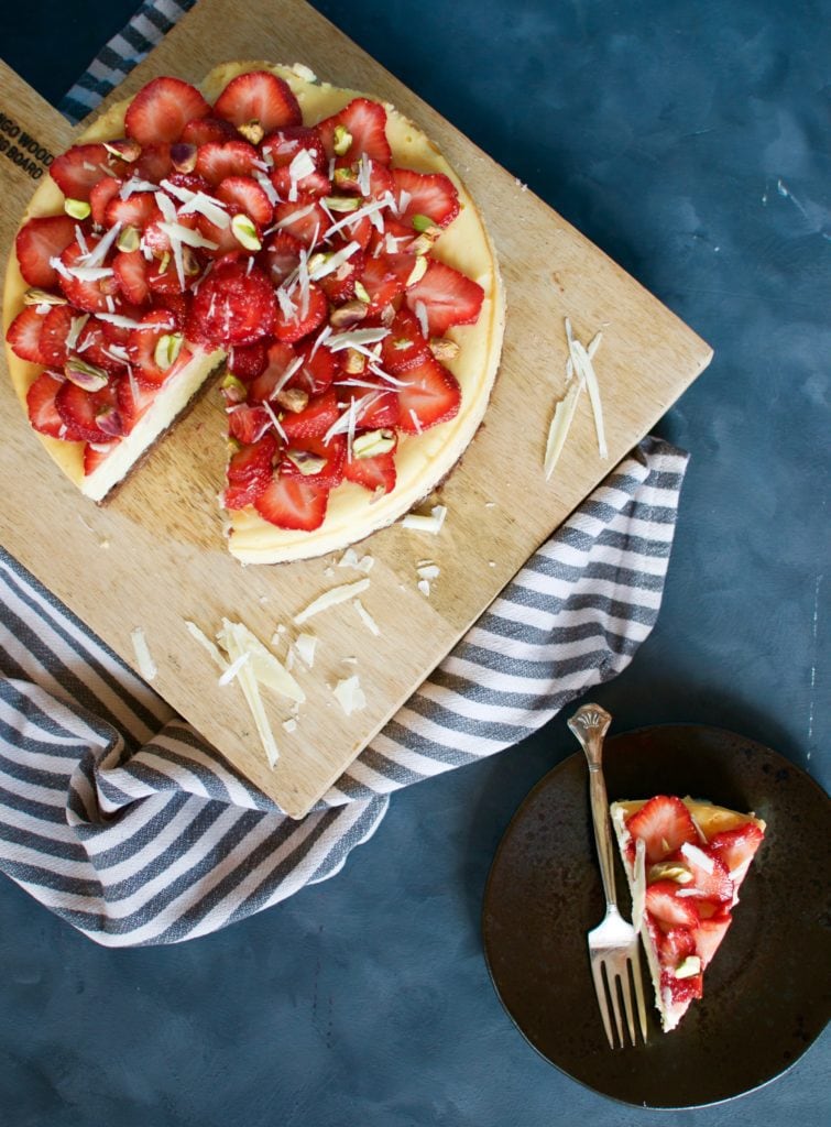 White Chocolate Cheesecake mit Erdbeeren