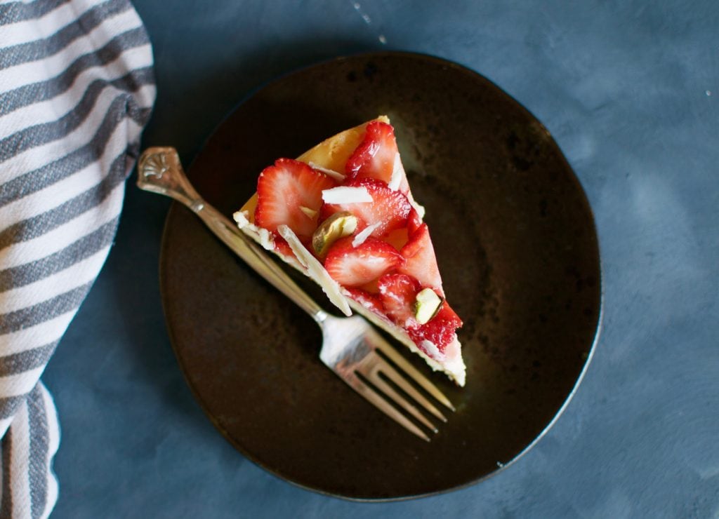 White Chocolate Cheesecake mit Erdbeeren