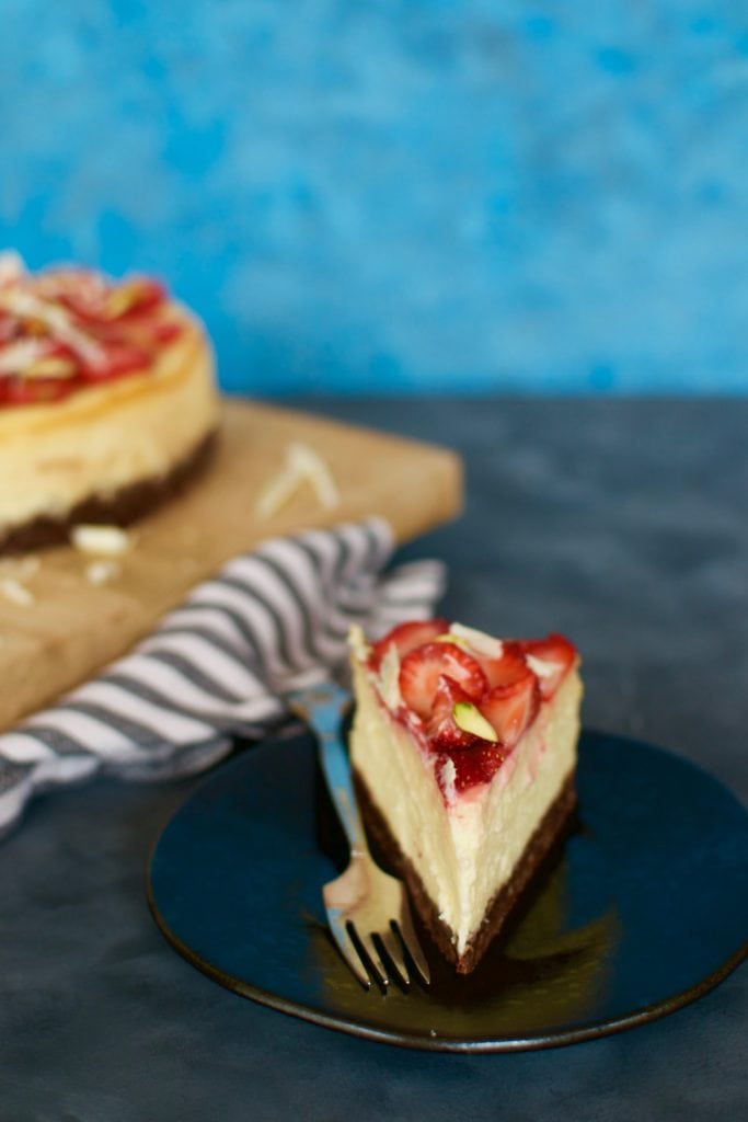 White Chocolate Cheesecake mit Erdbeeren