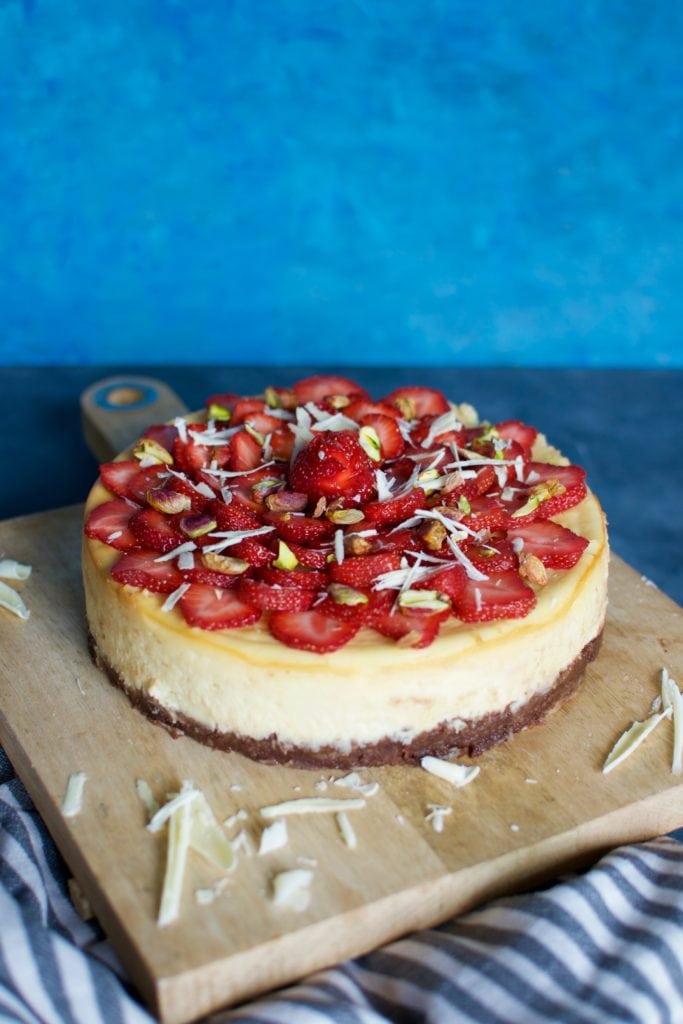 White Chocolate Cheesecake mit Erdbeeren